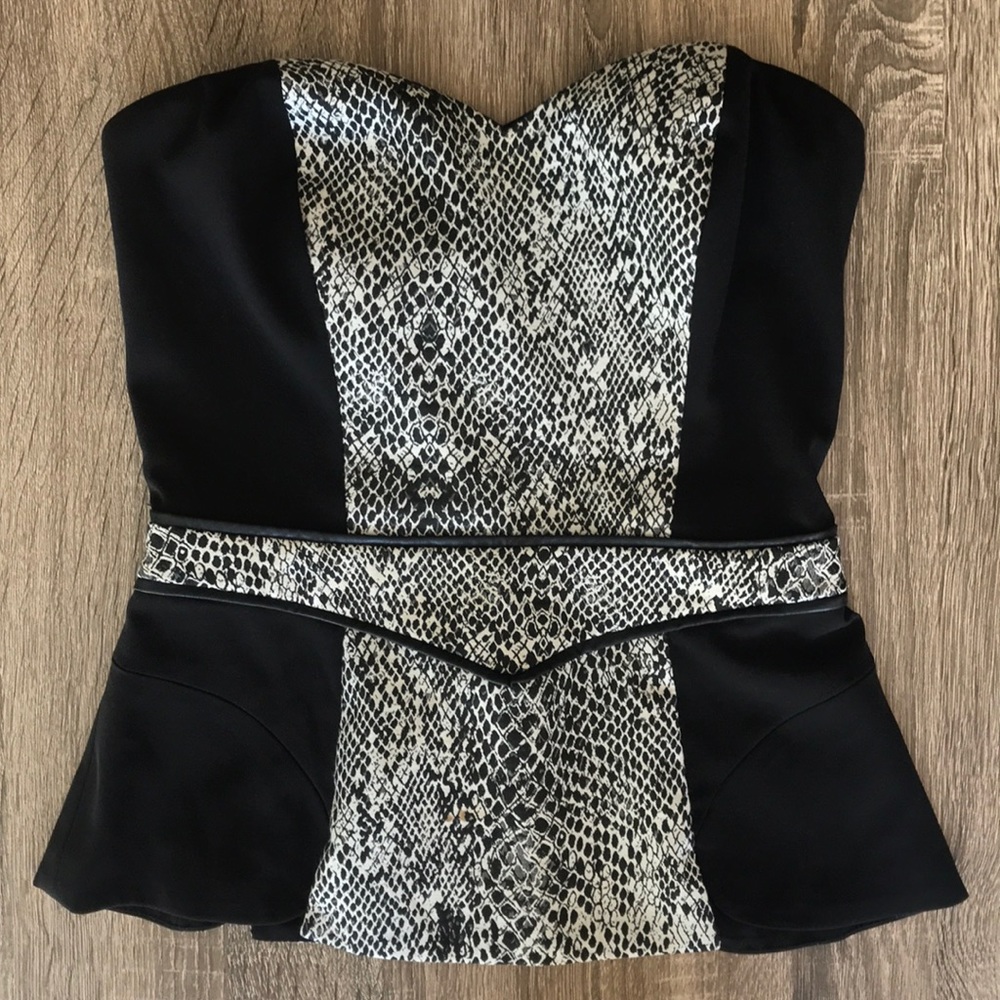 Guess Snakeskin Pattern Zip-up Tube Top